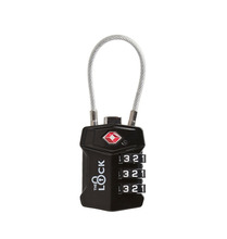 Wirehængelås m/kode 32 mm sort zink